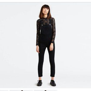 Skinny Black Overalls